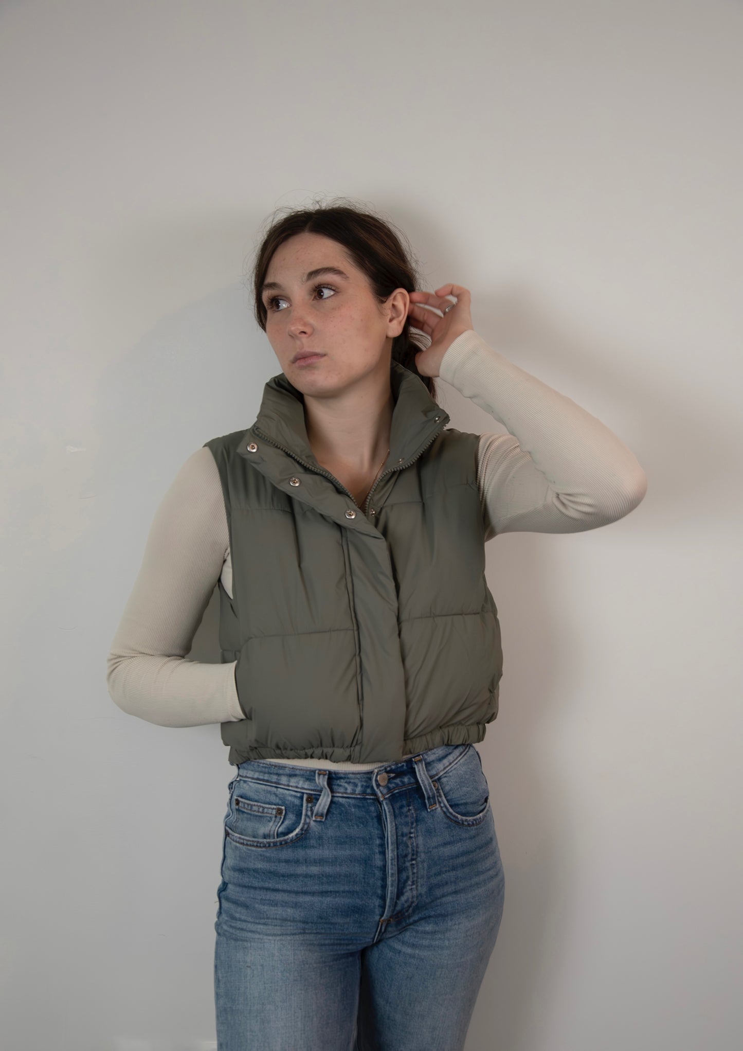 Cropped Puffer Vest